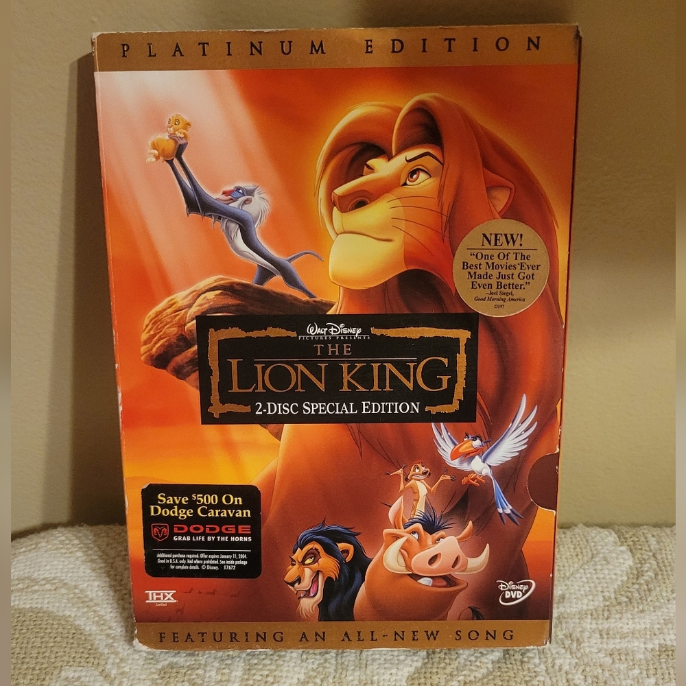 4/$15 SALE The Lion King 2-Disc Special Platinum Edition DVD